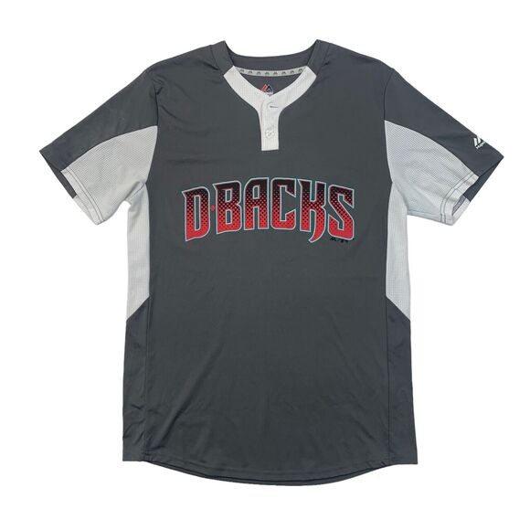 Majestic Arizona Diamondbacks Baseball Jersey Shirt Mens M Medium Gray Coolbase - Picture 1 of 13